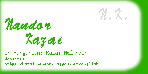 nandor kazai business card